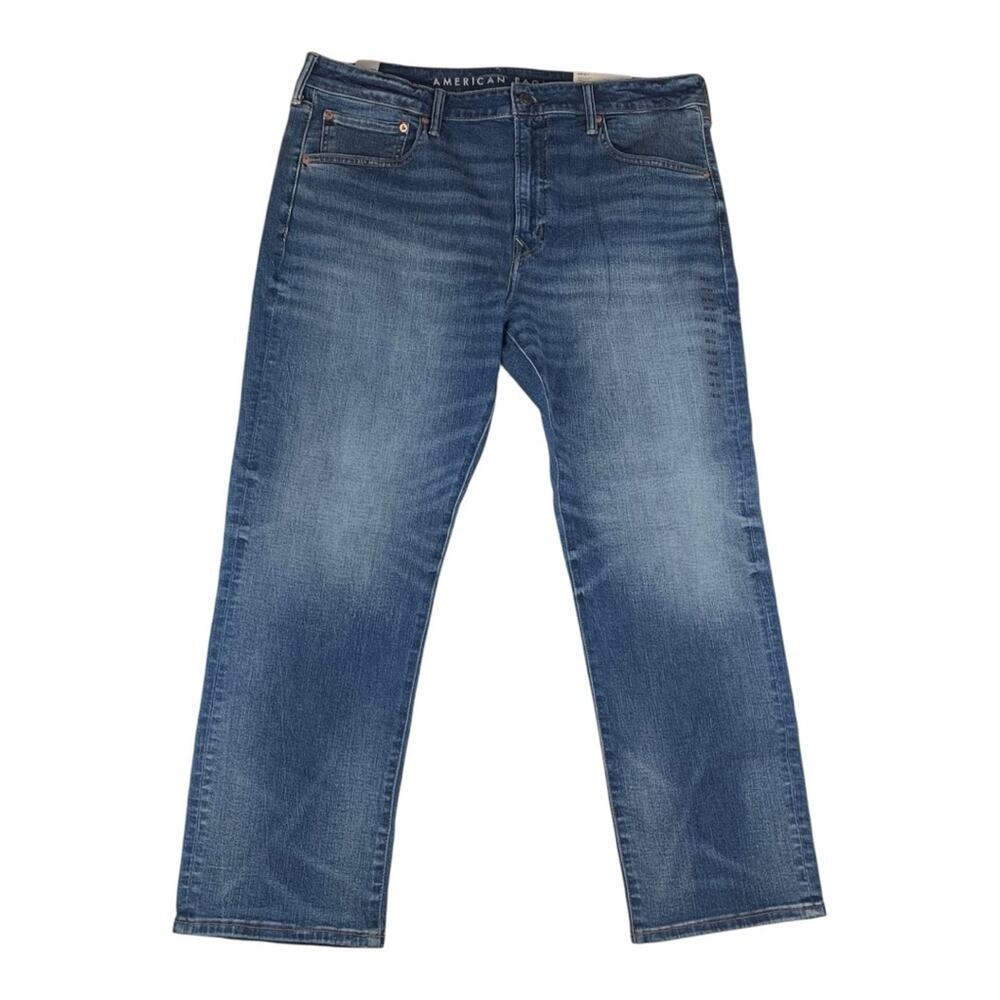 American Eagle Outfitters Blue Relaxed Jeans with Dimensional Wash